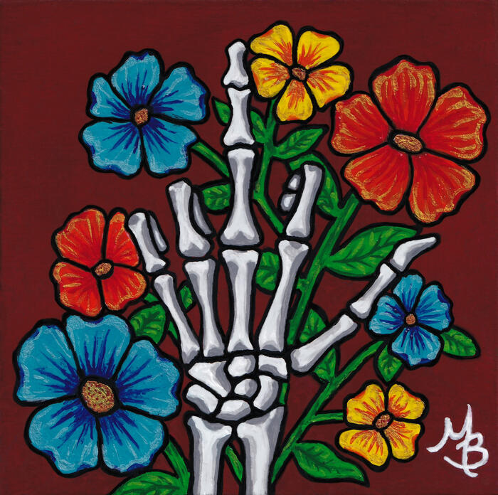 Floral Skelly Finger